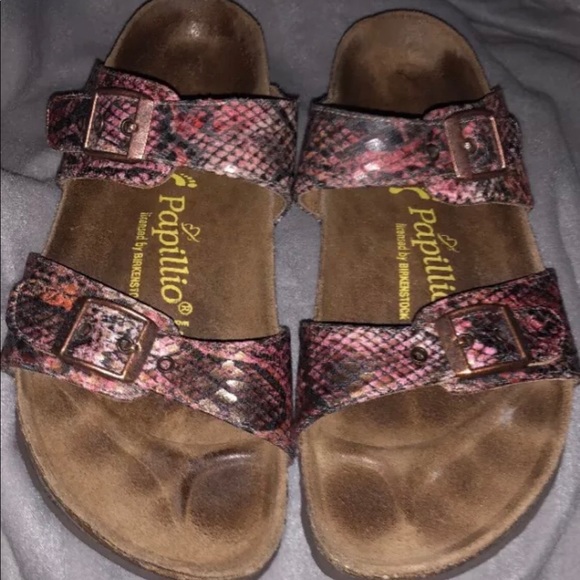 pink snakeskin birkenstocks
